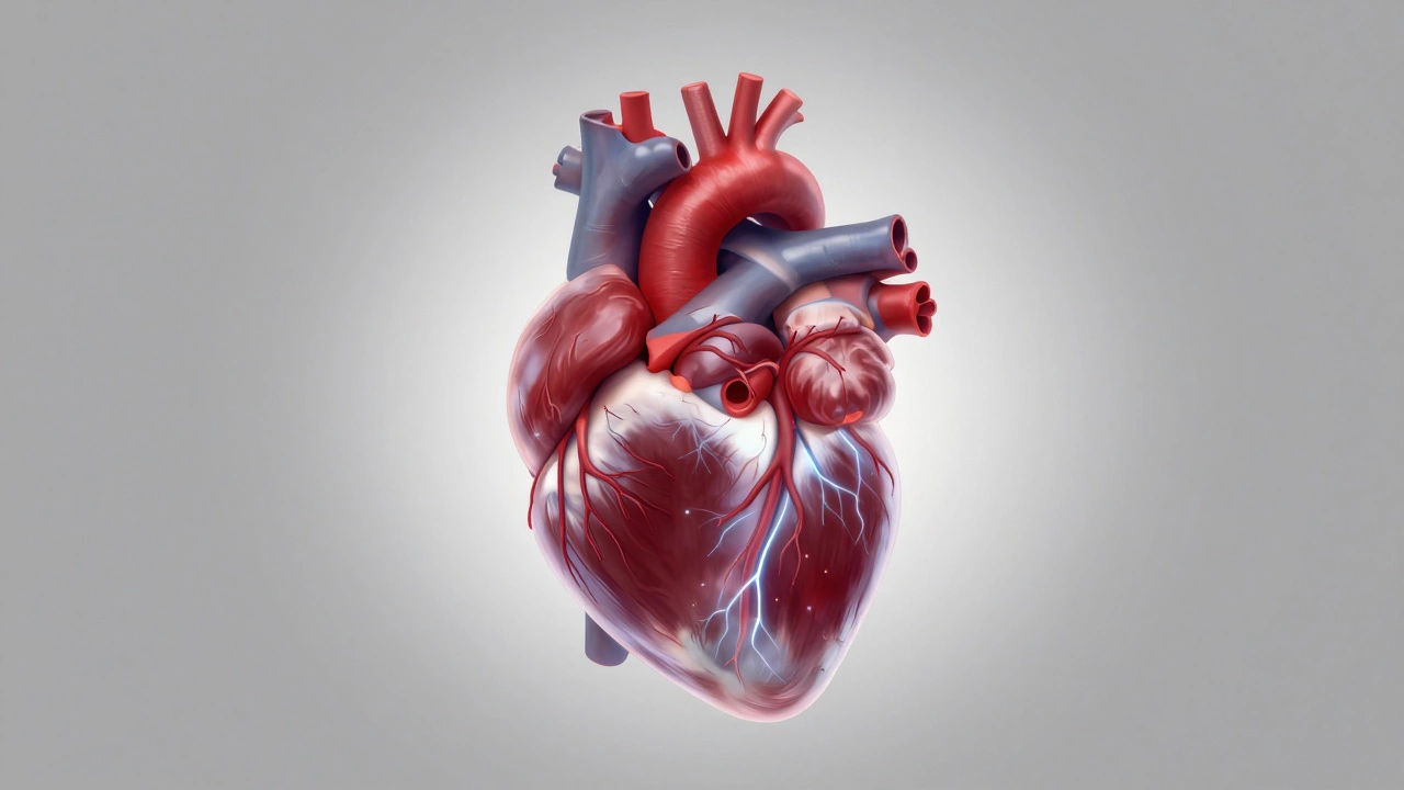Conceptual art of a heart showing both muscular strength and electrical irregularities