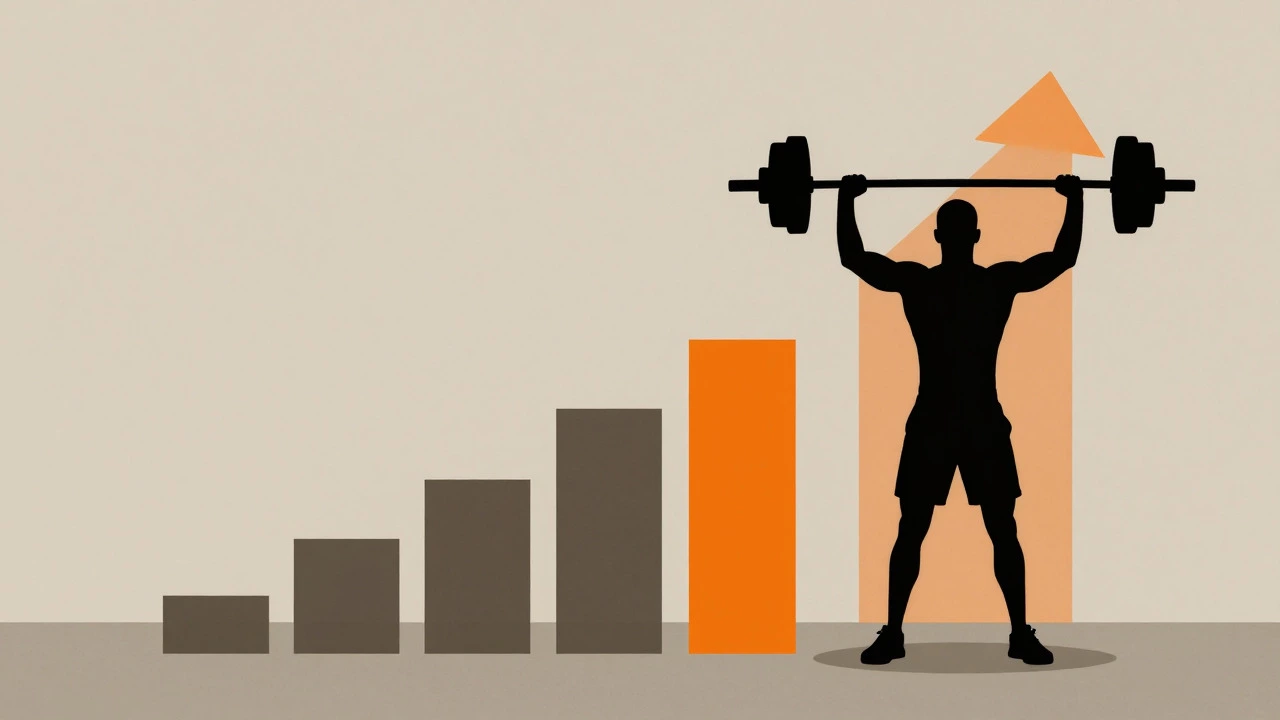 Silhouette lifting weights with rising blocks